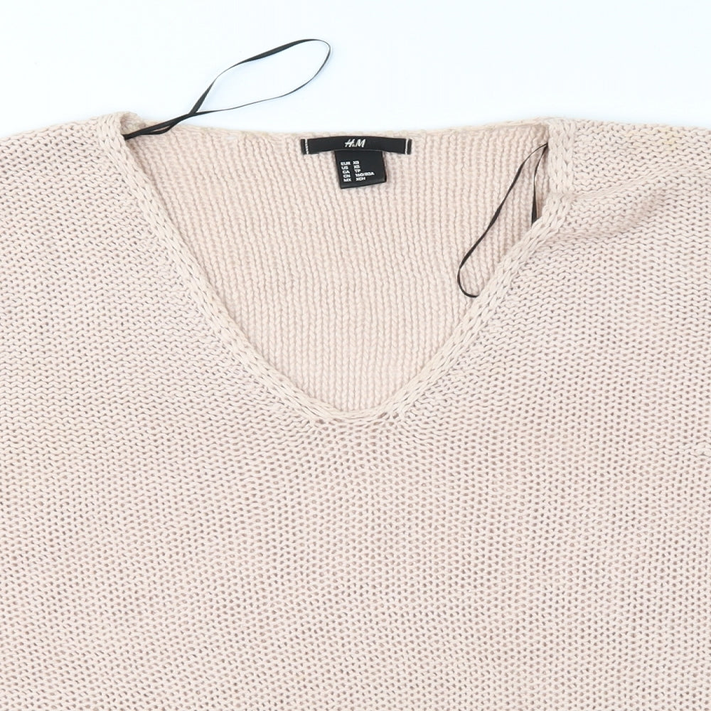H&M Womens Pink  Knit Pullover Jumper Size XS