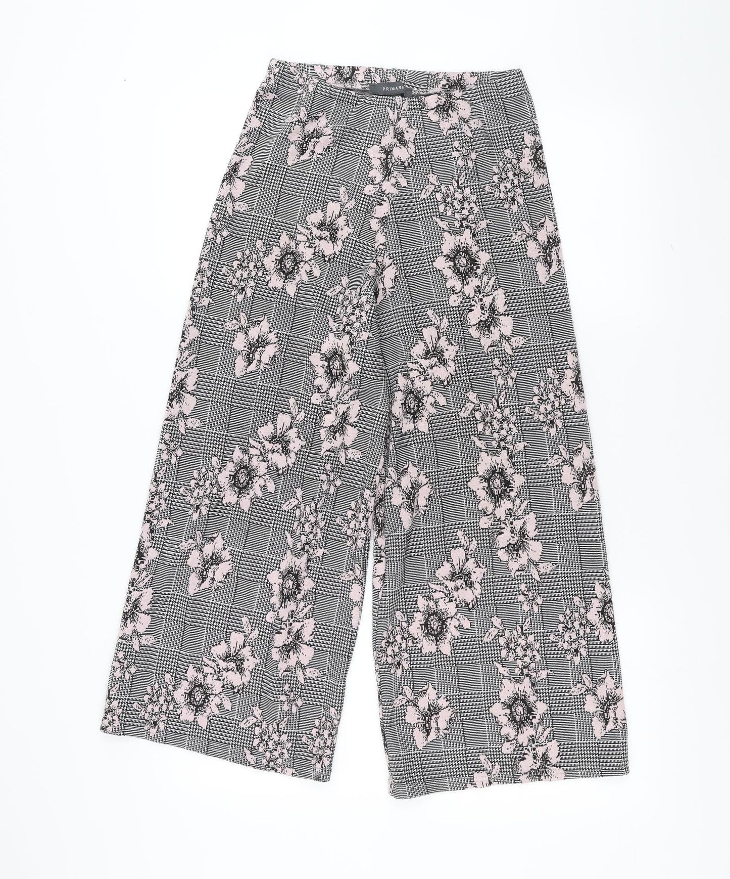 Primark Womens Grey Floral  Trousers  Size 10 L23 in - wide leg cropped
