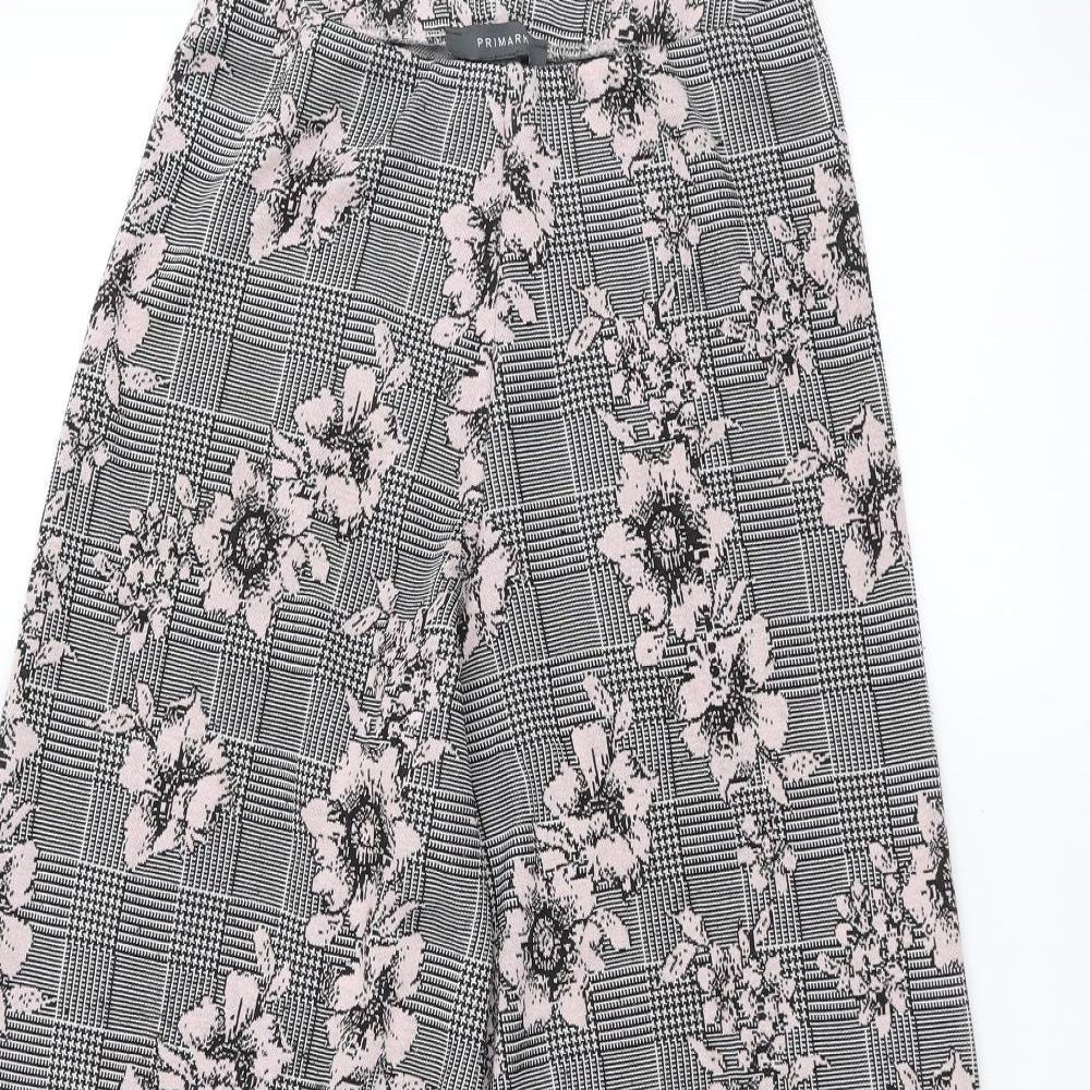 Primark Womens Grey Floral  Trousers  Size 10 L23 in - wide leg cropped