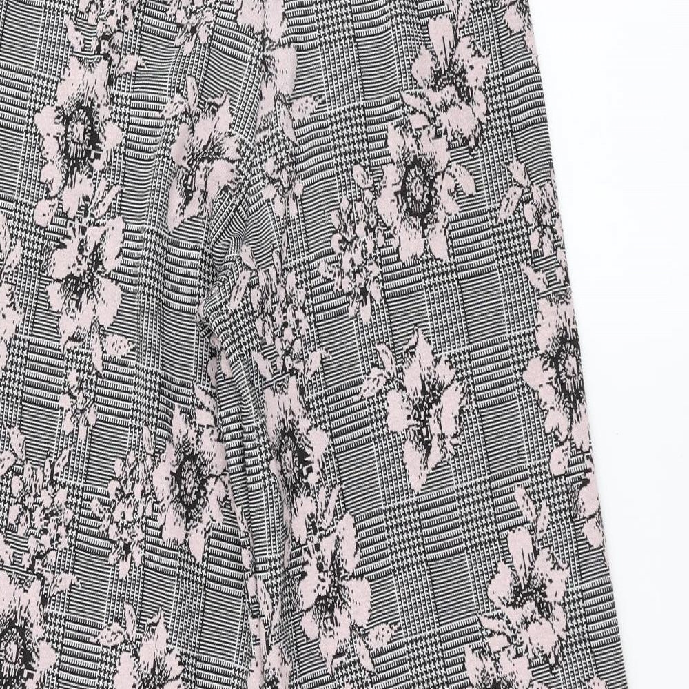 Primark Womens Grey Floral  Trousers  Size 10 L23 in - wide leg cropped