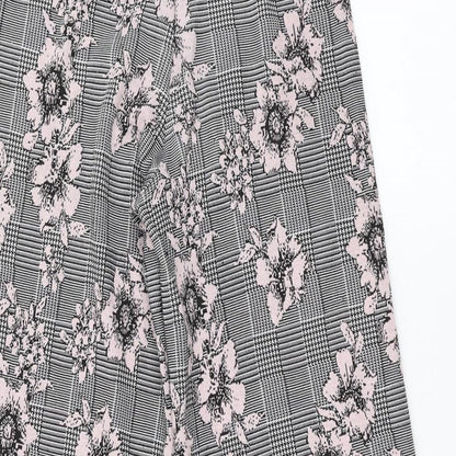 Primark Womens Grey Floral  Trousers  Size 10 L23 in - wide leg cropped
