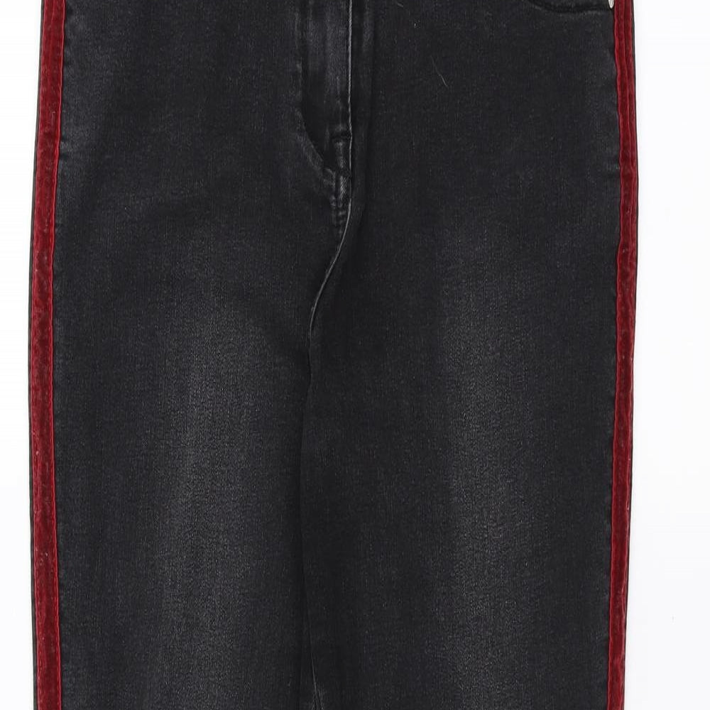 Matalan Womens Black  Denim Skinny Jeans Size 12 L26 in - velvet stripe