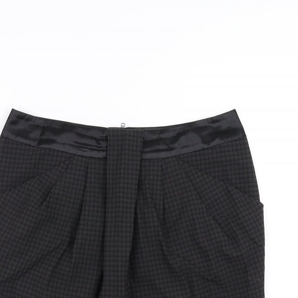 NEXT Womens Black Check  Straight & Pencil Skirt Size 10