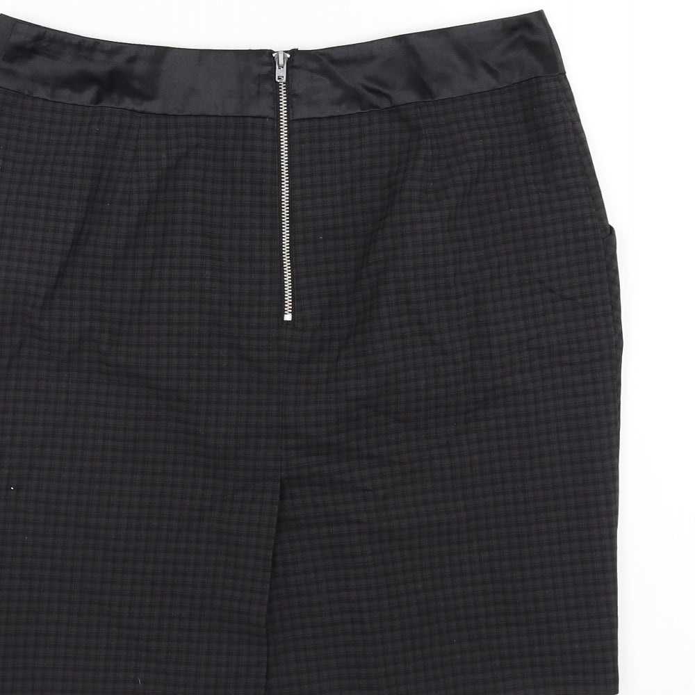 NEXT Womens Black Check  Straight & Pencil Skirt Size 10