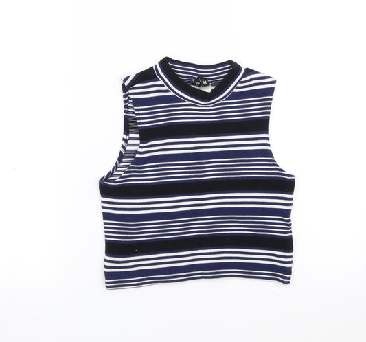 Divided by H&M Womens Blue Striped  Basic Tank Size M