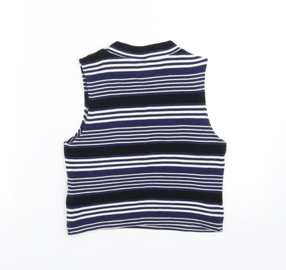 Divided by H&M Womens Blue Striped  Basic Tank Size M
