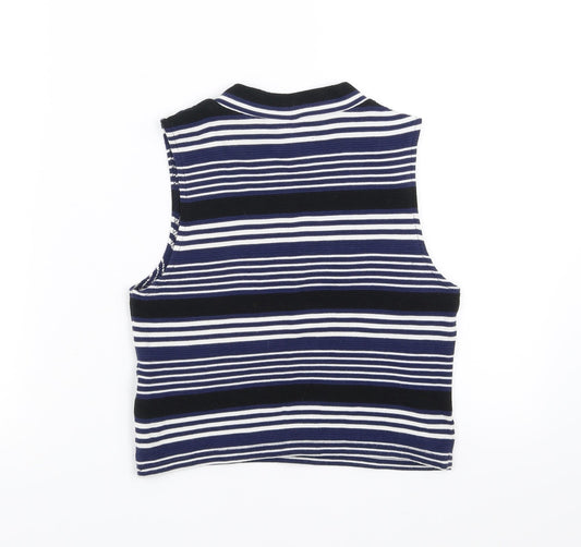 Divided by H&M Womens Blue Striped  Basic Tank Size M