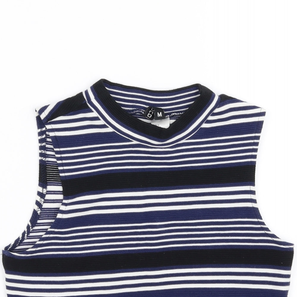 Divided by H&M Womens Blue Striped  Basic Tank Size M