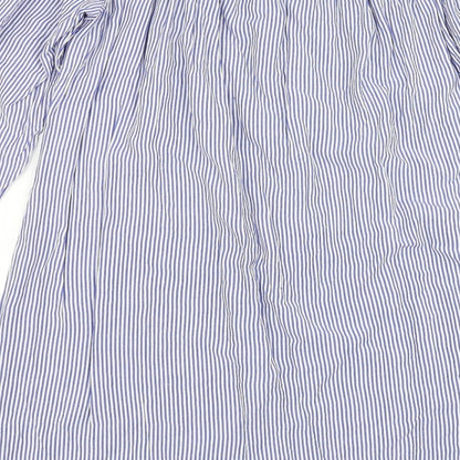 Papaya Womens Blue Striped  Shift  Size 12  - Embroidered