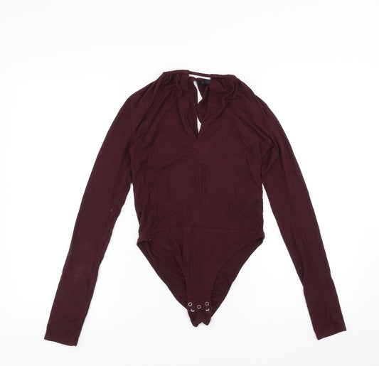Topshop Womens Purple   Bodysuit One-Piece Size 8
