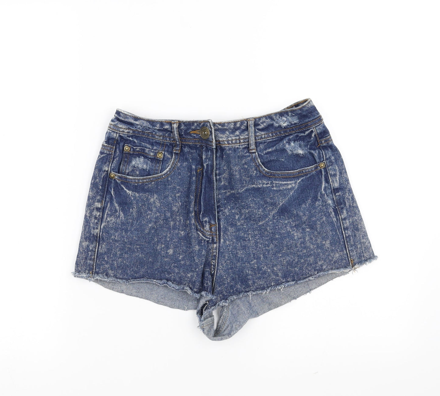 Blonde & Blonde  Womens Blue  Denim Hot Pants Shorts Size 10 - distressed hem