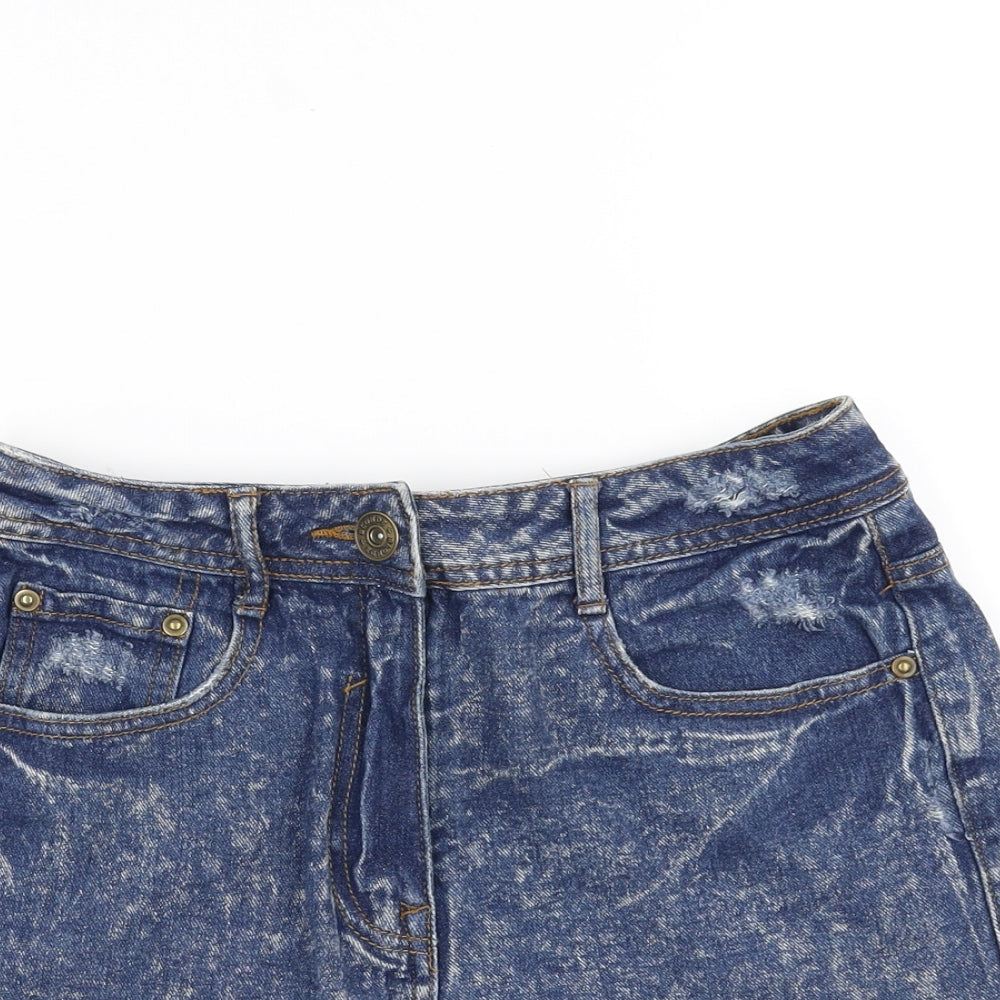 Blonde & Blonde  Womens Blue  Denim Hot Pants Shorts Size 10 - distressed hem
