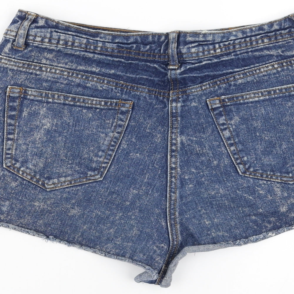 Blonde & Blonde  Womens Blue  Denim Hot Pants Shorts Size 10 - distressed hem