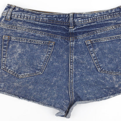 Blonde & Blonde  Womens Blue  Denim Hot Pants Shorts Size 10 - distressed hem
