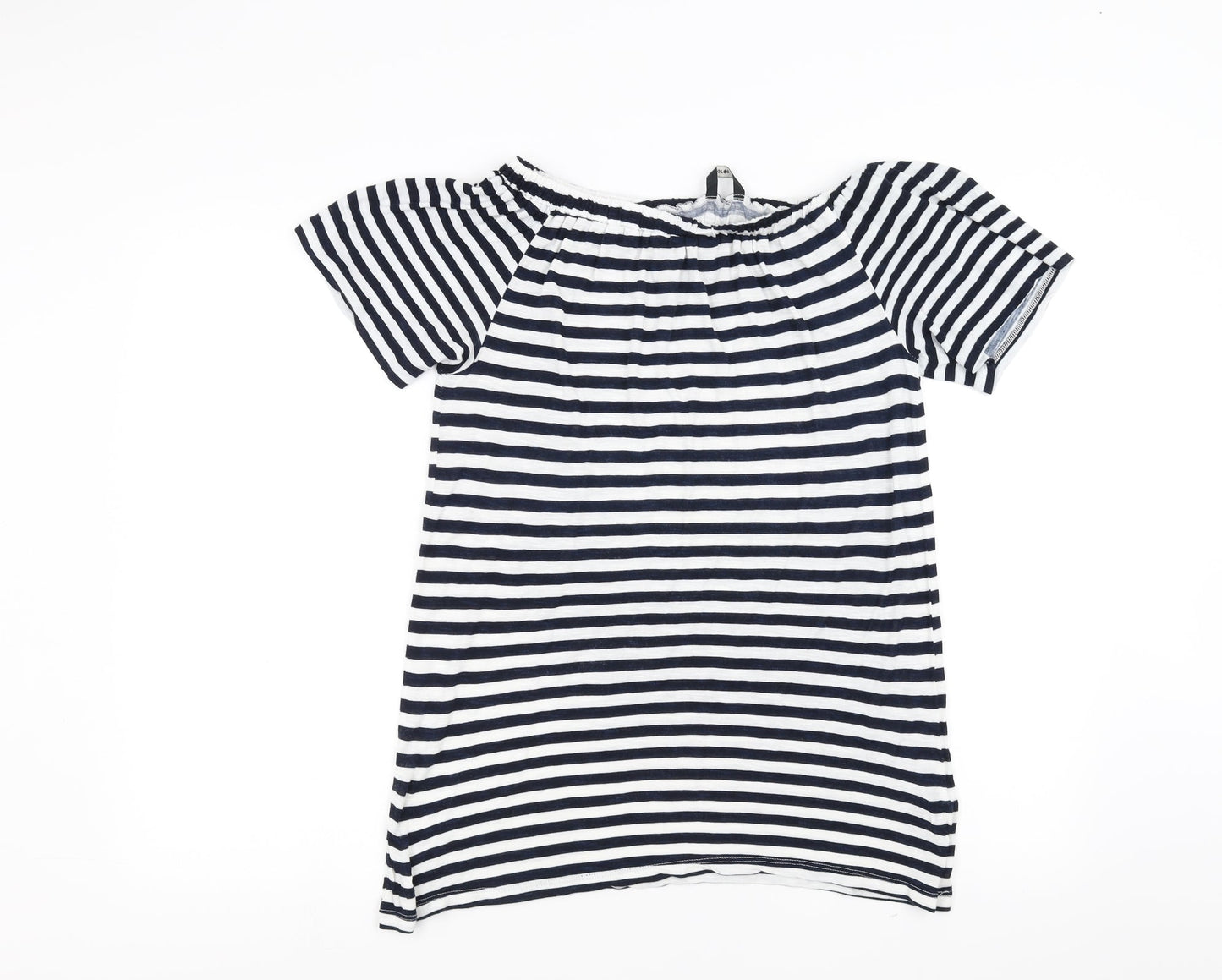George Womens Blue Striped  Basic Blouse Size 12