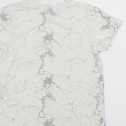 Primark Boys White   Basic T-Shirt Size 8-9 Years  - Marble effect