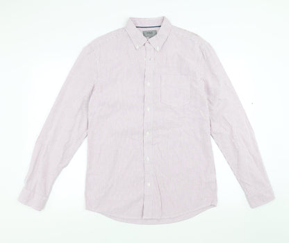 Mens UK Size S Marks and Spencer Pink  Button-Up Long Sleeve Casual Shirt