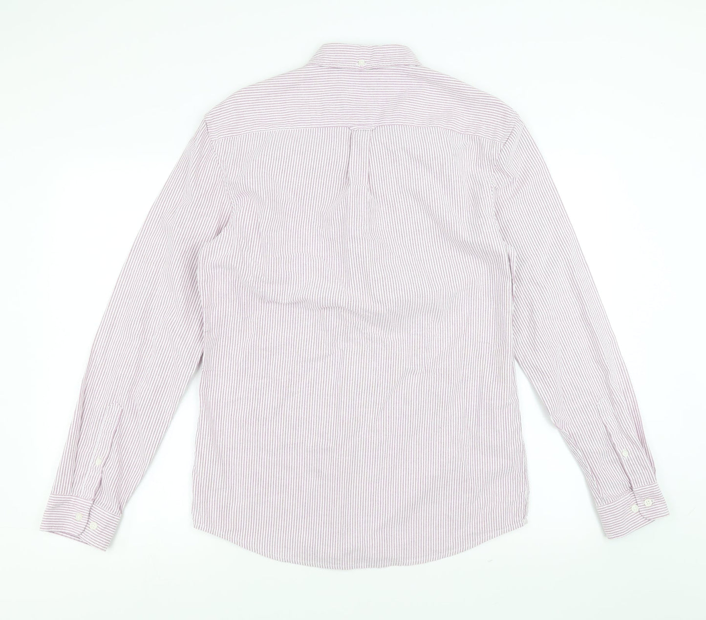 Mens UK Size S Marks and Spencer Pink  Button-Up Long Sleeve Casual Shirt