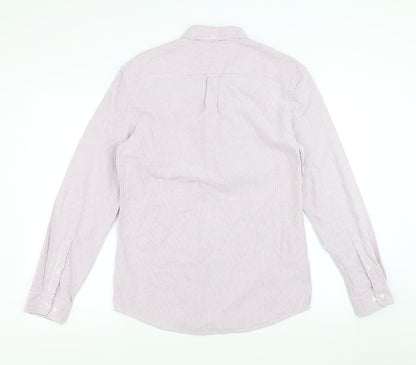 Mens UK Size S Marks and Spencer Pink  Button-Up Long Sleeve Casual Shirt