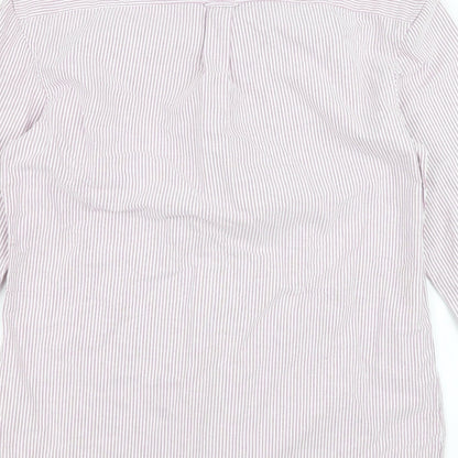 Mens UK Size S Marks and Spencer Pink  Button-Up Long Sleeve Casual Shirt