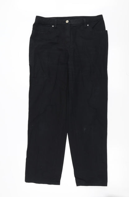 Basler Womens Black  Denim Straight Jeans Size 12 L28 in