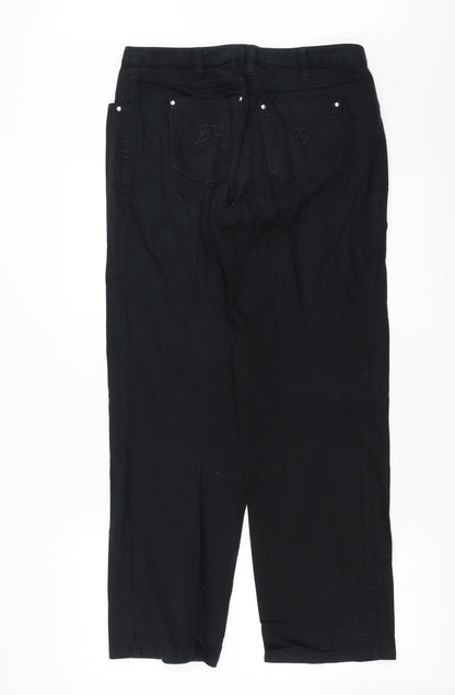 Basler Womens Black  Denim Straight Jeans Size 12 L28 in