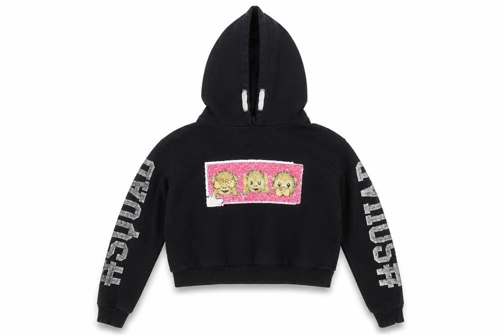 Young Dimension Girls Black   Pullover Hoodie Size 9-10 Years  - Reversible Sequins