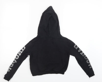 Young Dimension Girls Black   Pullover Hoodie Size 9-10 Years  - Reversible Sequins