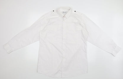 Mens UK Size 15.5 Churchill White  Button-Up Long Sleeve Casual Shirt