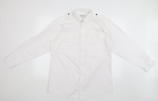 Mens UK Size 15.5 Churchill White  Button-Up Long Sleeve Casual Shirt