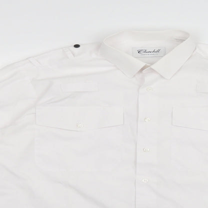 Mens UK Size 15.5 Churchill White  Button-Up Long Sleeve Casual Shirt