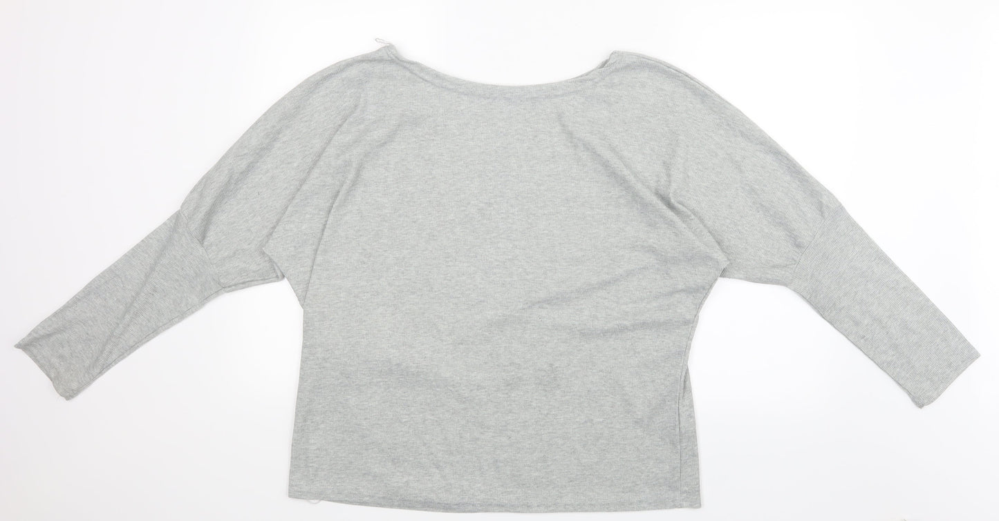 Womens UK Size 4XL Preworn Grey Basic T-Shirt