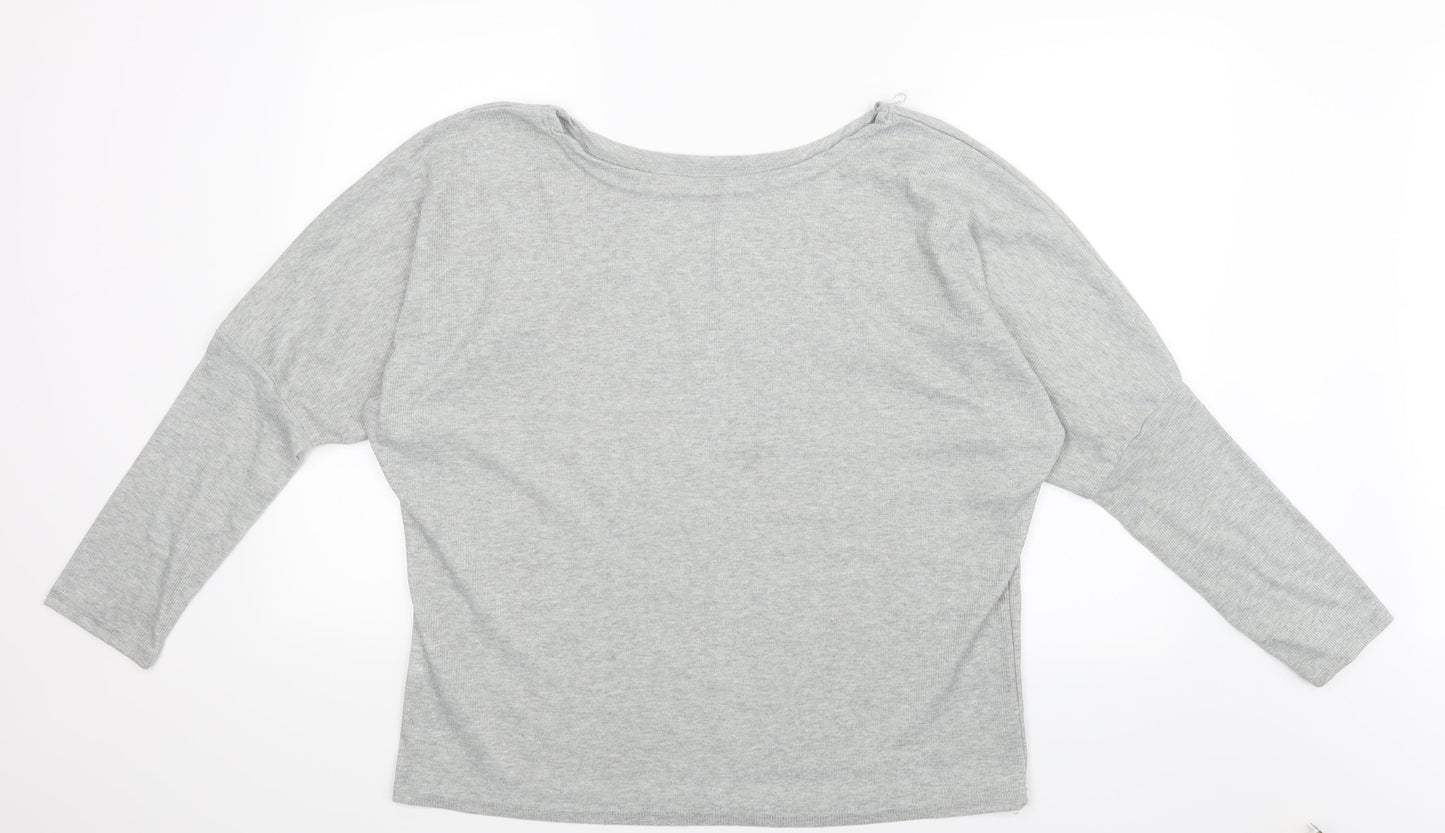 Womens UK Size 4XL Preworn Grey Basic T-Shirt