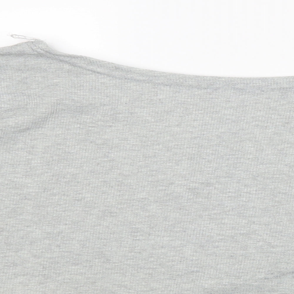 Womens UK Size 4XL Preworn Grey Basic T-Shirt