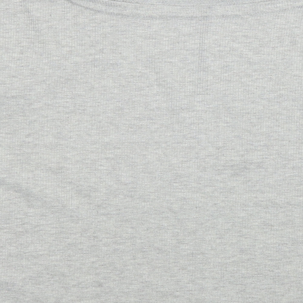 Womens UK Size 4XL Preworn Grey Basic T-Shirt