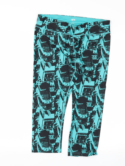 Active Works Womens Blue   Capri Leggings Size M L20 in - Stretch waistband