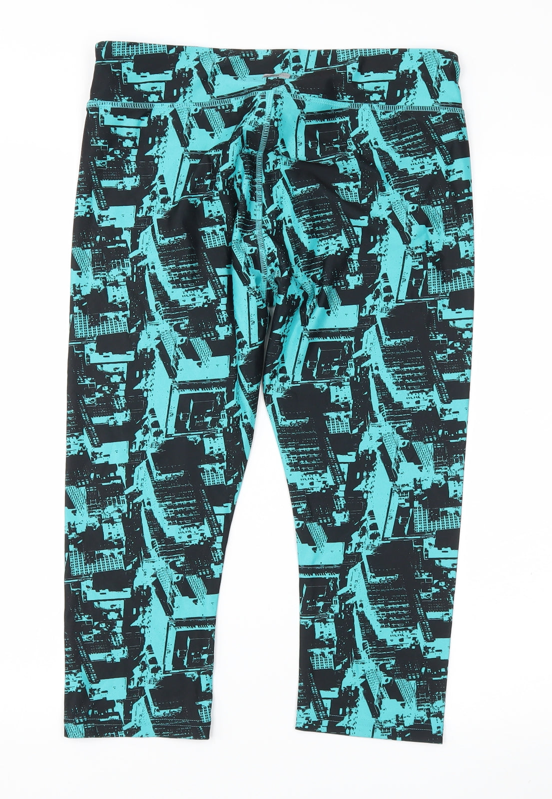 Active Works Womens Blue   Capri Leggings Size M L20 in - Stretch waistband