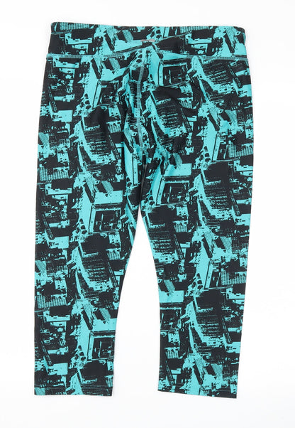Active Works Womens Blue   Capri Leggings Size M L20 in - Stretch waistband