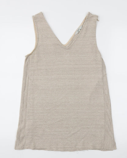 Womens UK Size 10 NEXT Gold Basic T-Shirt