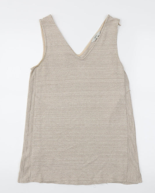 Womens UK Size 10 NEXT Gold Basic T-Shirt