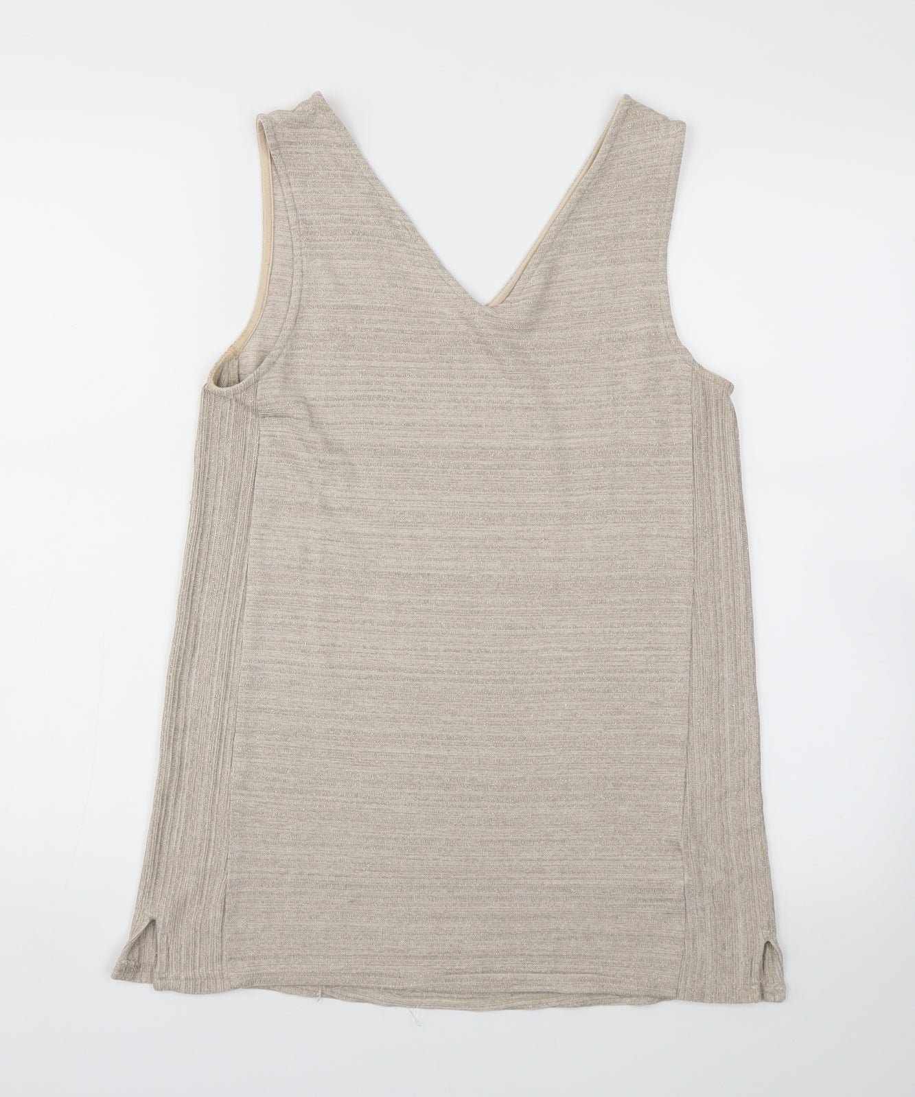 Womens UK Size 10 NEXT Gold Basic T-Shirt
