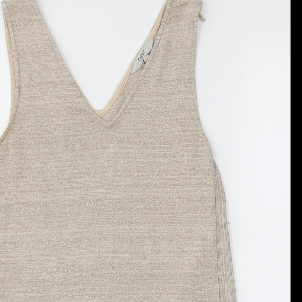 Womens UK Size 10 NEXT Gold Basic T-Shirt