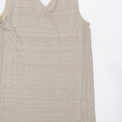 Womens UK Size 10 NEXT Gold Basic T-Shirt