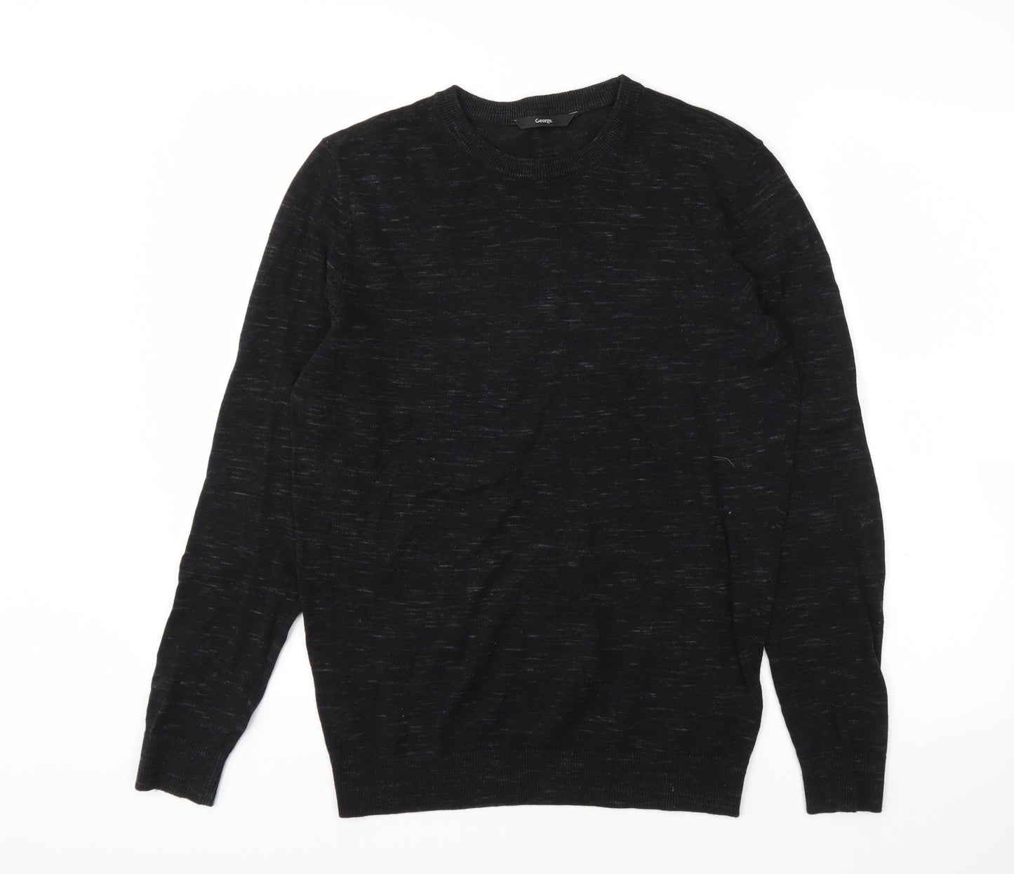 George Mens Black   Henley Sweatshirt Size S