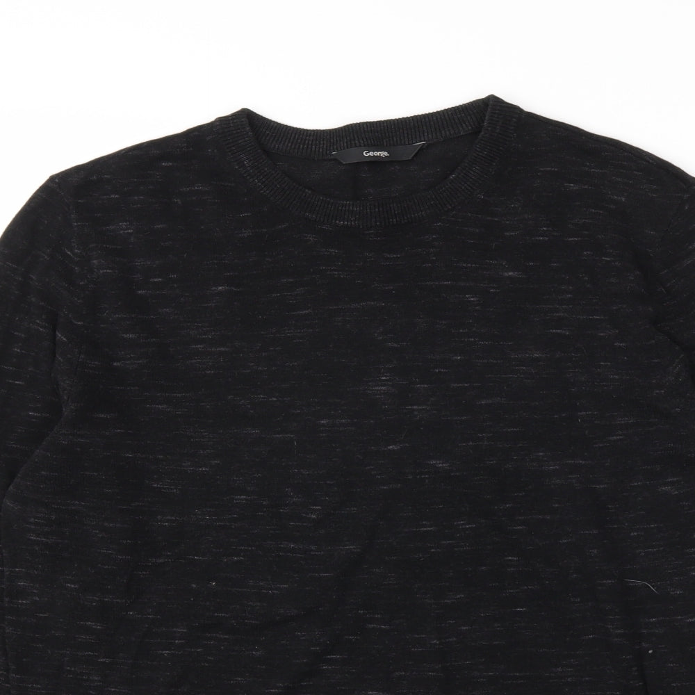 George Mens Black   Henley Sweatshirt Size S