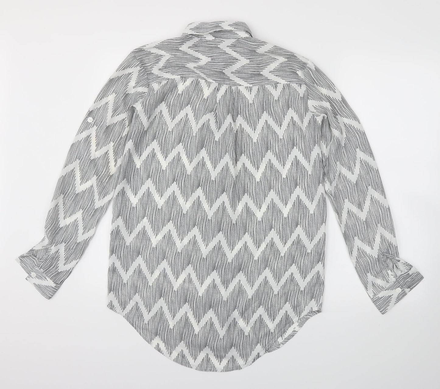 Boohoo Womens Grey Argyle/Diamond  Basic Blouse Size S
