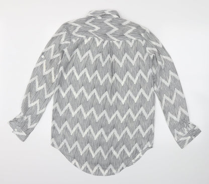 Boohoo Womens Grey Argyle/Diamond  Basic Blouse Size S