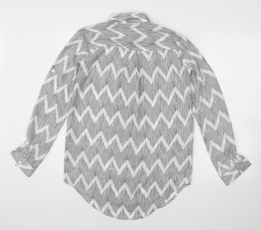 Boohoo Womens Grey Argyle/Diamond  Basic Blouse Size S