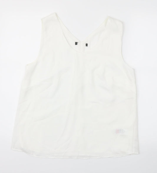 Womens UK Size 12 Preworn White Basic Blouse