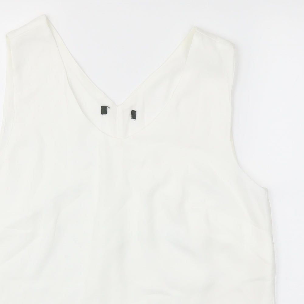 Womens UK Size 12 Preworn White Basic Blouse